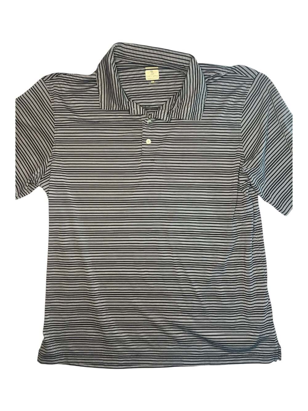 Lone Cypress by Pebble Beach Luxury Performance Striped Golf Polo Shirt